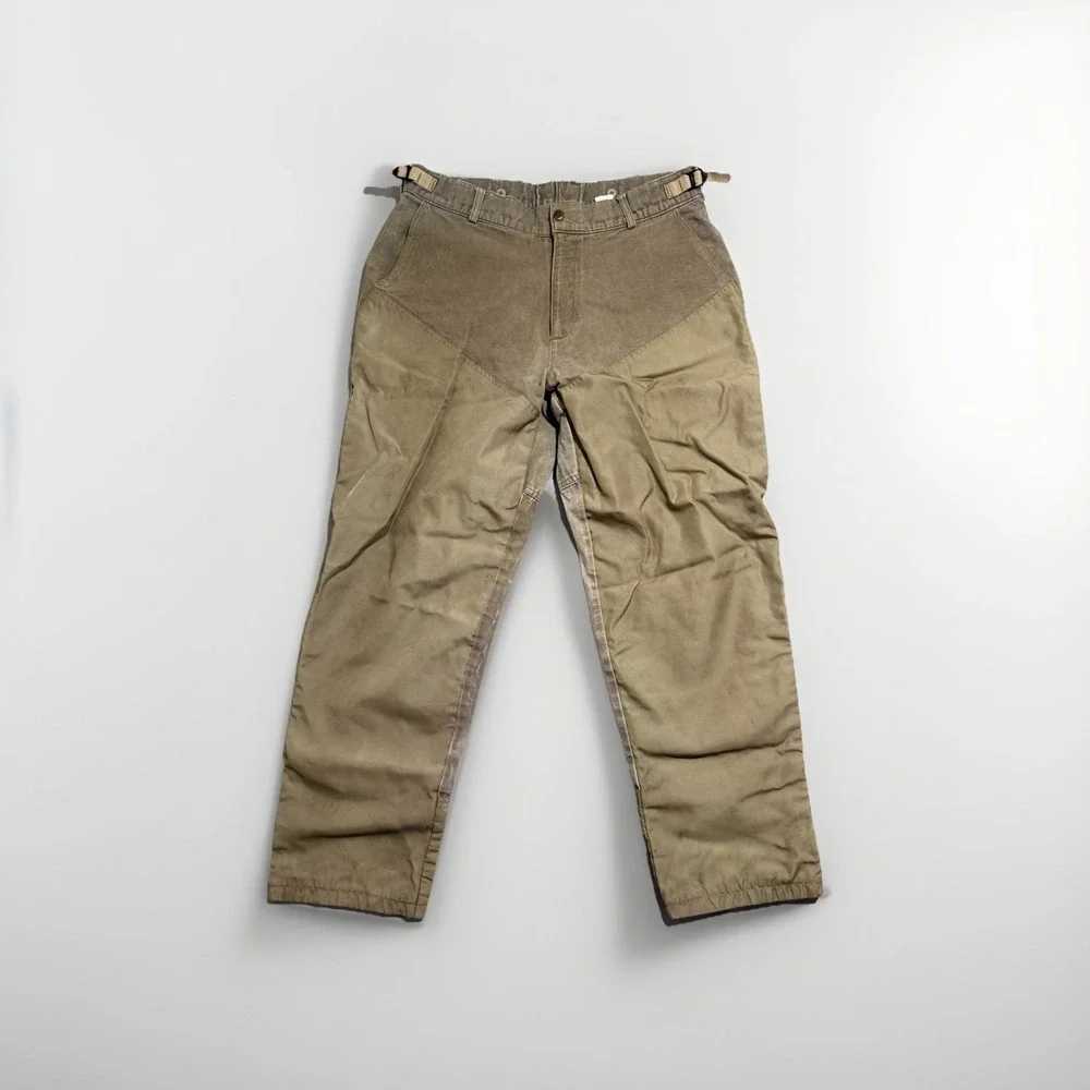vtg columbia‎ sportwear heavy duty brush guard khaki hunting pants, men's 38x32